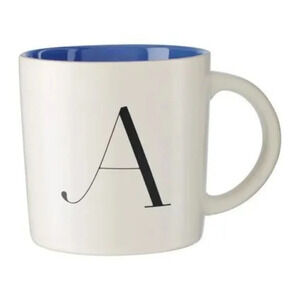Indigo 'A' Mug Coffee Tea Glass Ceramic